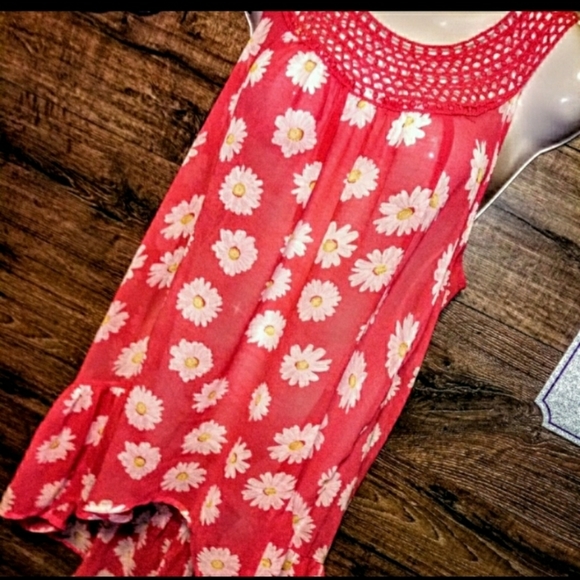 Forever 21 Cover Up Size M Daisy Peplum Racerback - Picture 5 of 10